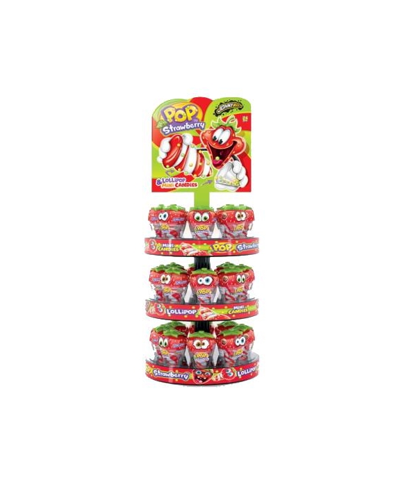 Strawberry POP STAND op 24szt-3777